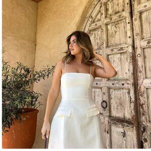 Showpo Katia Strappy Corset A Line White Mini Dress